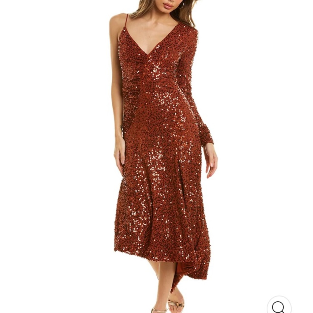 Michael Kors Collection One-Sleeve Asymmetrical Cocktail Dress